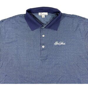 Peter Millar Wink Jacquard Cotton Lisle Polo Shirt Mens Large Sea Island Golf